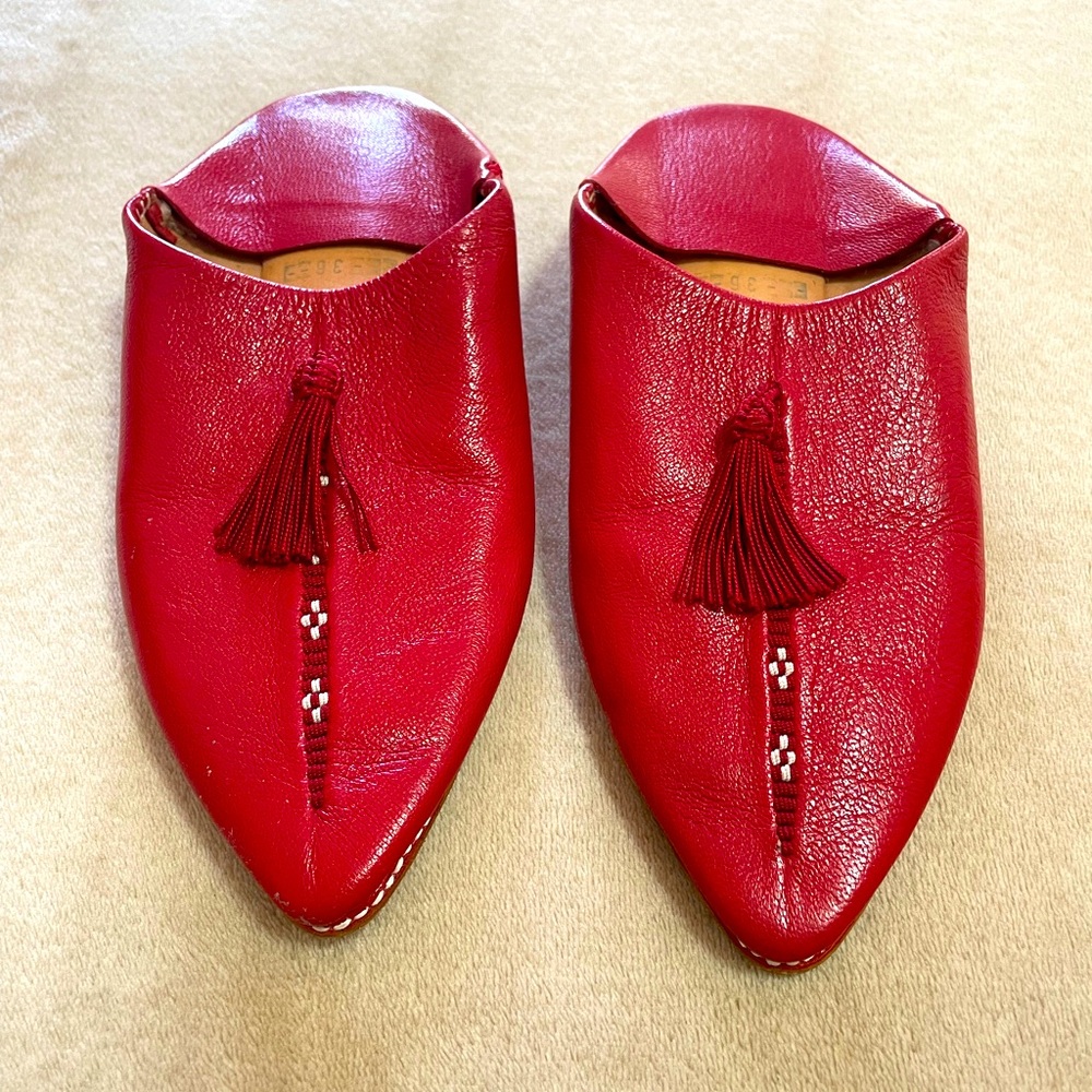 Women’s tassel slippers bridesmaid slippers Moroccan leather shoes babouche shoe